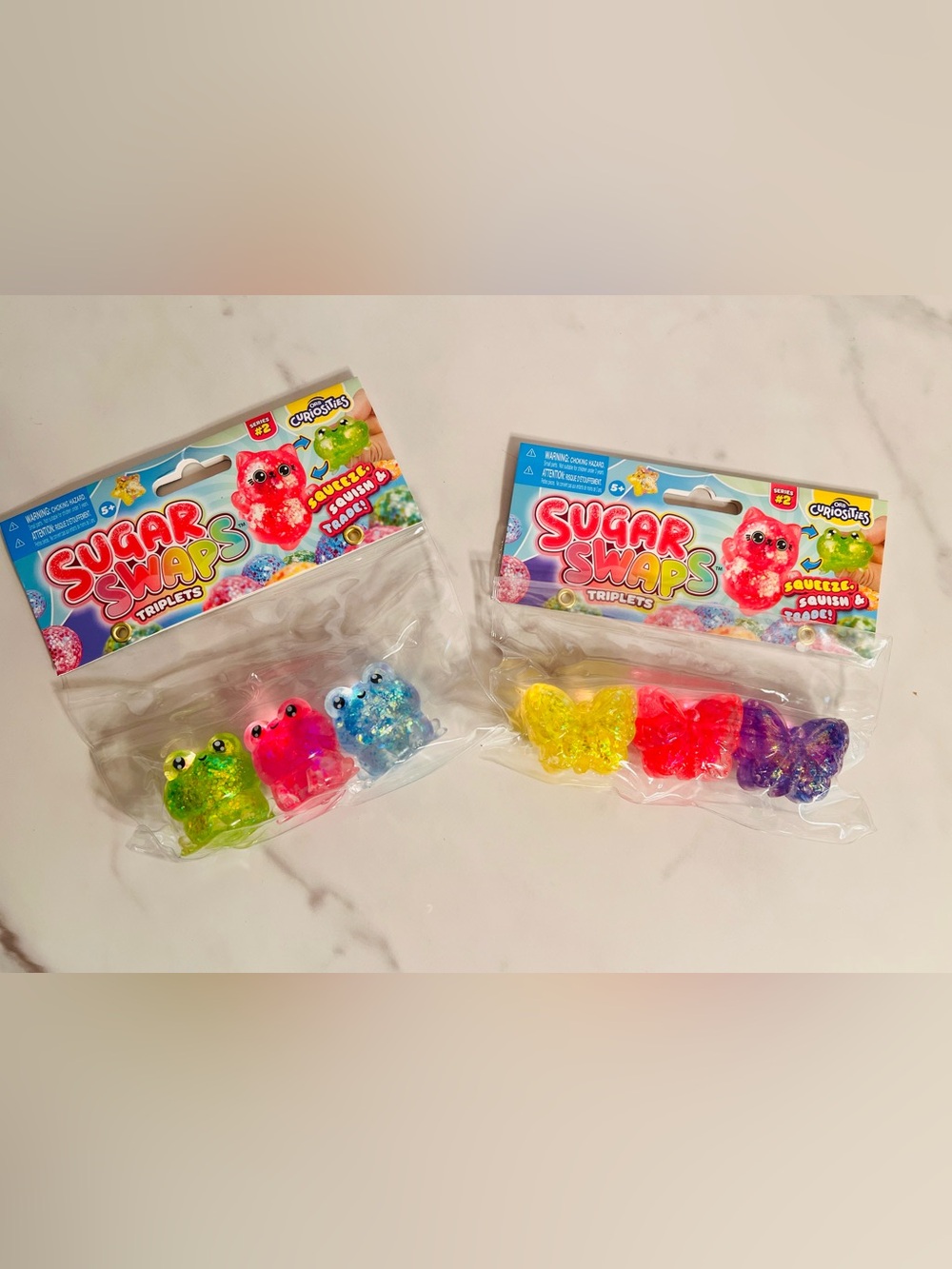 Sugar Swaps Triplets Butterflies and Frogs Squishy Sets-Squish and Trade